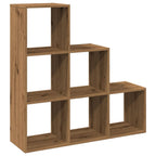 vidaXL Raumteiler-Bücherregal 3 Etagen Artisan-Eiche 99x29x99 cm