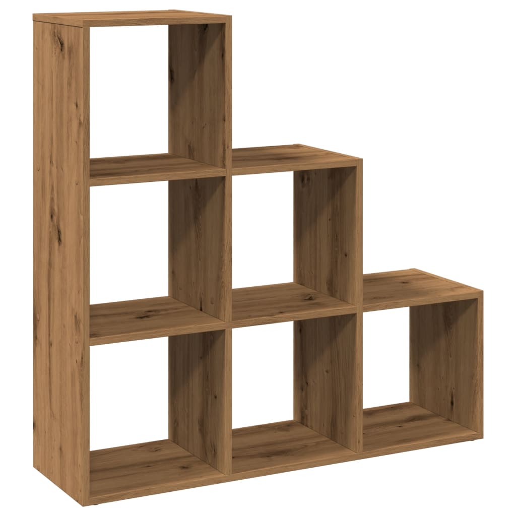 vidaXL Raumteiler-Bücherregal 3 Etagen Artisan-Eiche 99x29x99 cm