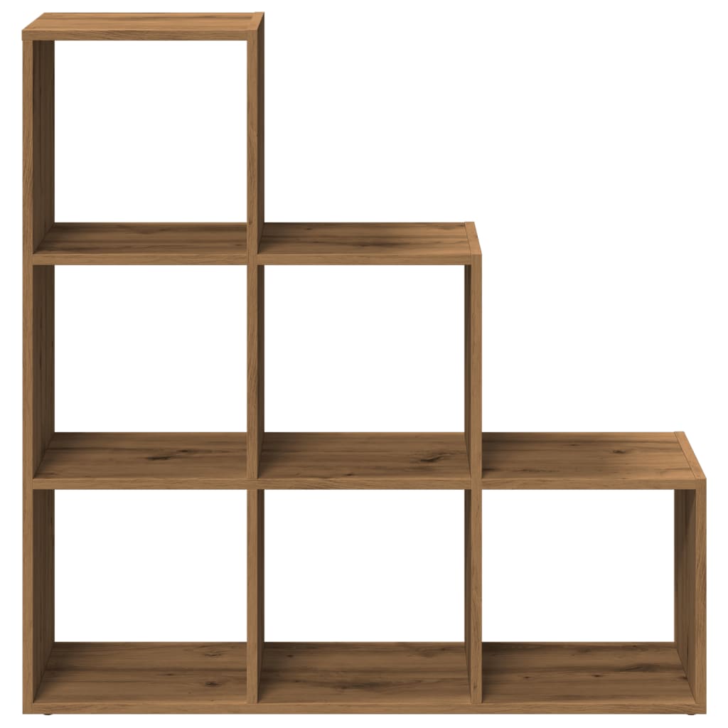 vidaXL Raumteiler-Bücherregal 3 Etagen Artisan-Eiche 99x29x99 cm