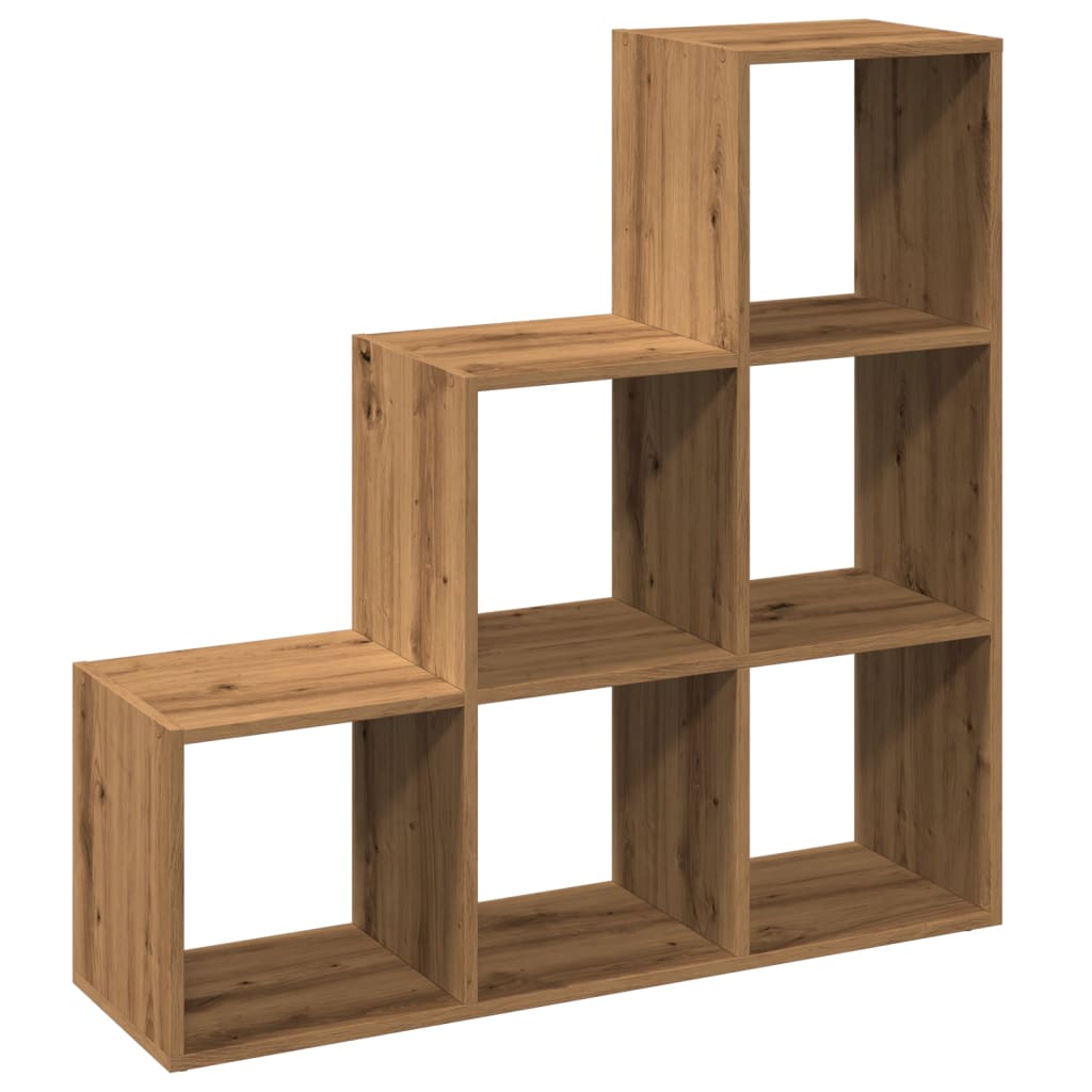 vidaXL Raumteiler-Bücherregal 3 Etagen Artisan-Eiche 99x29x99 cm