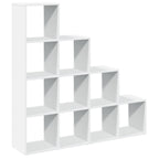 vidaXL Raumteiler-Bücherregal 4 Stufen Weiß 131,5x29x131,5 cm