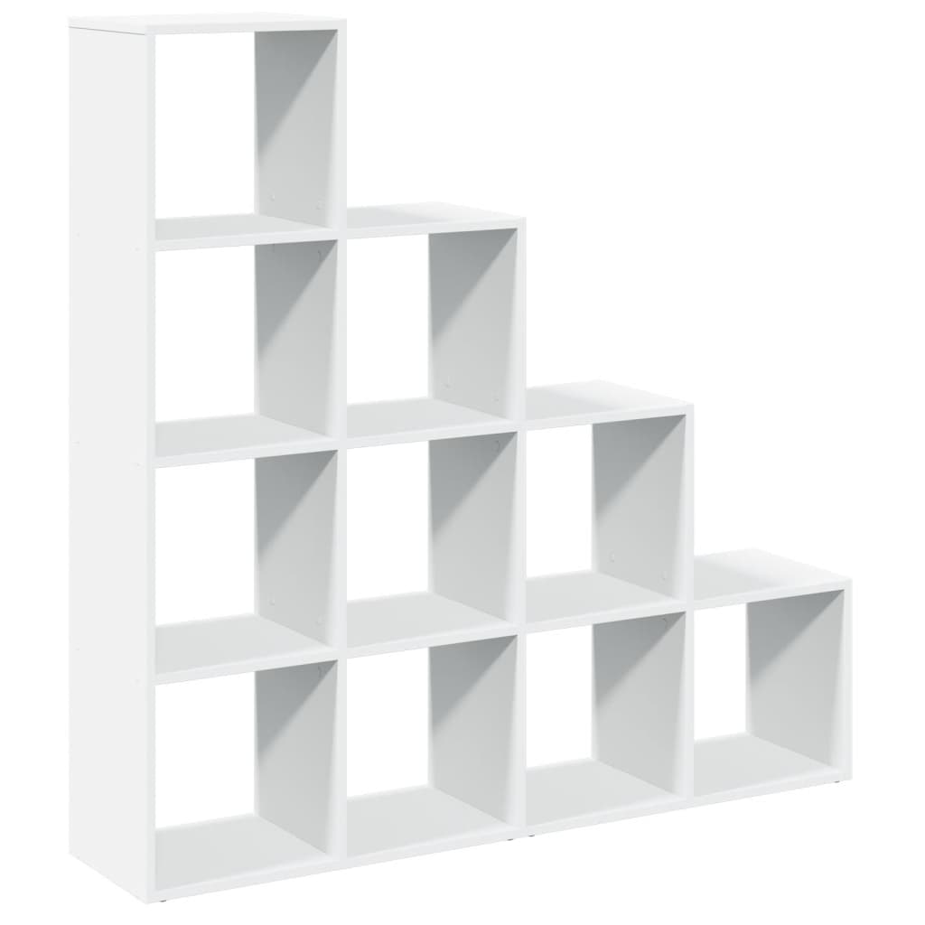vidaXL Raumteiler-Bücherregal 4 Stufen Weiß 131,5x29x131,5 cm