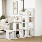 vidaXL Raumteiler-Bücherregal 4 Stufen Weiß 131,5x29x131,5 cm
