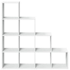 vidaXL Raumteiler-Bücherregal 4 Stufen Weiß 131,5x29x131,5 cm