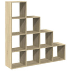 vidaXL Raumteiler-Bücherregal 4 Stufen Sonoma-Eiche 131,5x29x131,5 cm