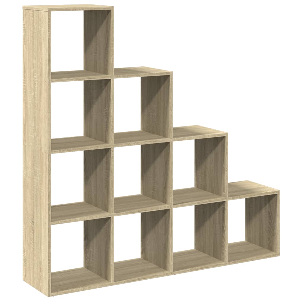vidaXL Raumteiler-Bücherregal 4 Stufen Sonoma-Eiche 131,5x29x131,5 cm