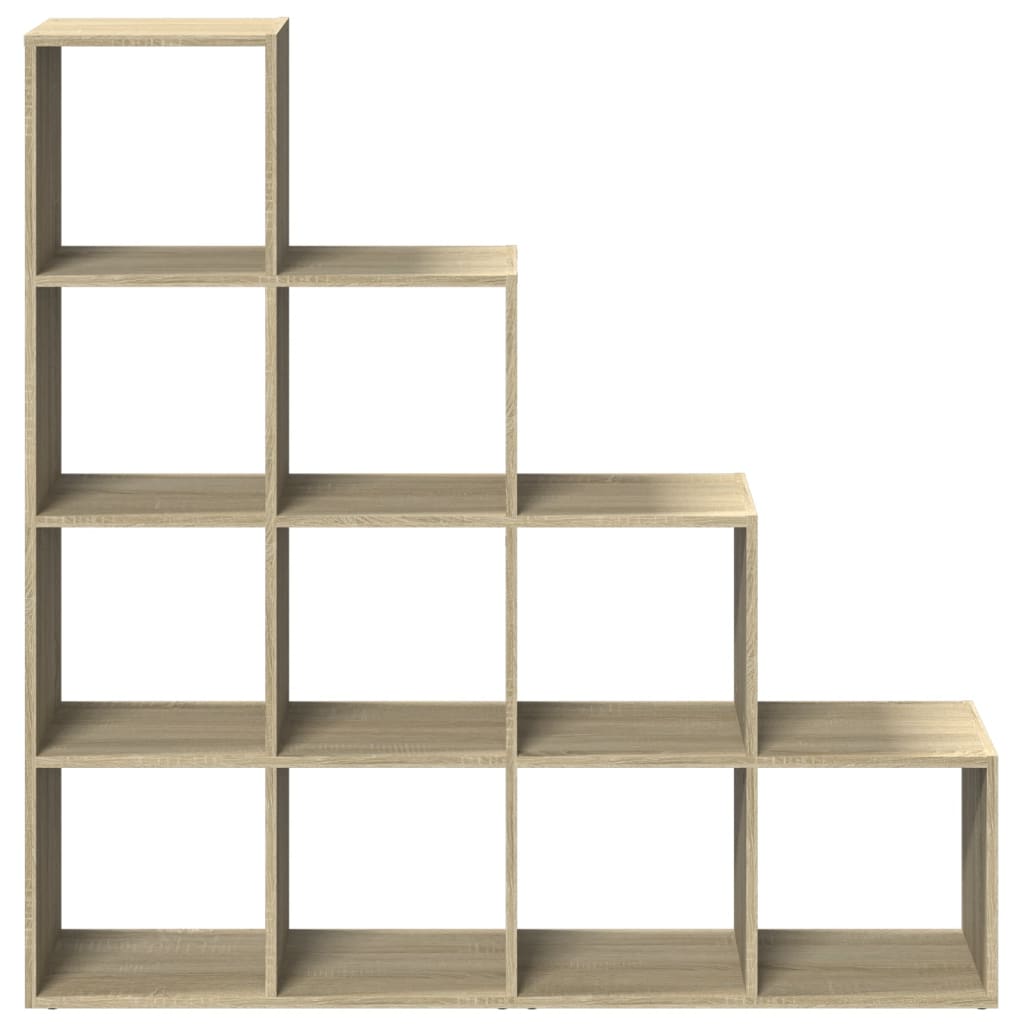vidaXL Raumteiler-Bücherregal 4 Stufen Sonoma-Eiche 131,5x29x131,5 cm