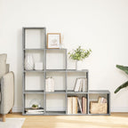 vidaXL Raumteiler-Bücherregal 4 Stufen Betongrau 131,5x29x131,5 cm