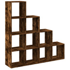 vidaXL Raumteiler-Bücherregal 4 Stufen Räuchereiche 131,5x29x131,5 cm
