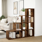 vidaXL Raumteiler-Bücherregal 4 Stufen Räuchereiche 131,5x29x131,5 cm