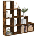 vidaXL Raumteiler-Bücherregal 4 Stufen Räuchereiche 131,5x29x131,5 cm
