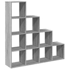 vidaXL Raumteiler-Bücherregal 4 Stufen Grau Sonoma 131,5x29x131,5 cm