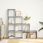 vidaXL Raumteiler-Bücherregal 4 Stufen Grau Sonoma 131,5x29x131,5 cm
