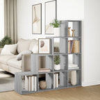 vidaXL Raumteiler-Bücherregal 4 Stufen Grau Sonoma 131,5x29x131,5 cm