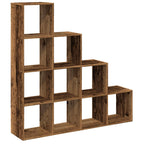 vidaXL Raumteiler-Bücherregal 4 Stufen Altholz-Optik 131,5x29x131,5 cm