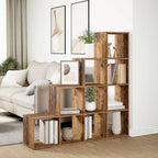 vidaXL Raumteiler-Bücherregal 4 Stufen Altholz-Optik 131,5x29x131,5 cm