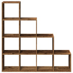 vidaXL Raumteiler-Bücherregal 4 Stufen Altholz-Optik 131,5x29x131,5 cm