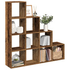 vidaXL Raumteiler-Bücherregal 4 Stufen Altholz-Optik 131,5x29x131,5 cm