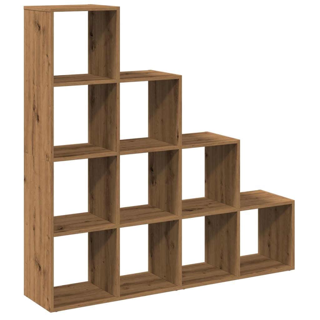 vidaXL Raumteiler-Bücherregal 4 Stufen Artisan-Eiche 131,5x29x131,5 cm