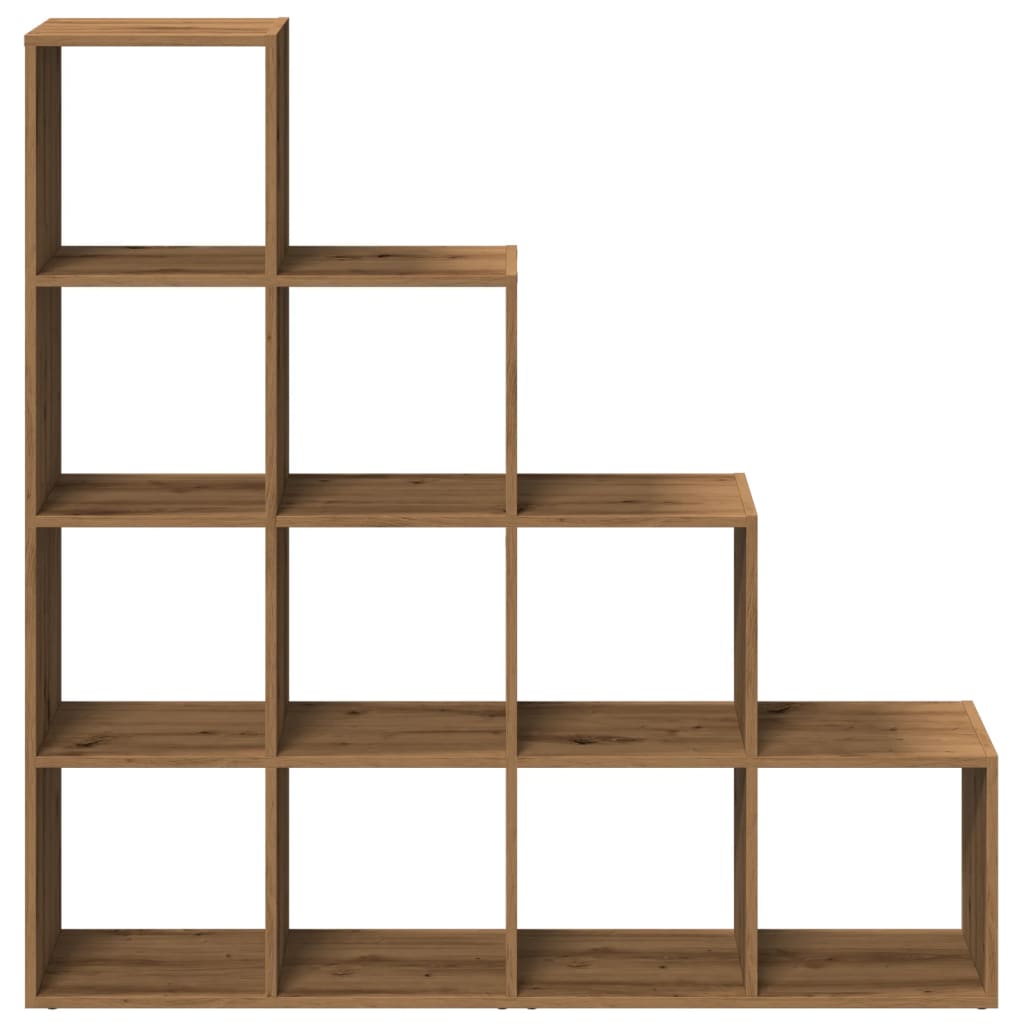 vidaXL Raumteiler-Bücherregal 4 Stufen Artisan-Eiche 131,5x29x131,5 cm
