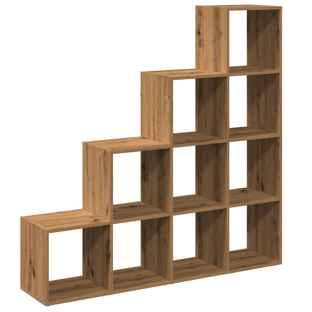 vidaXL Raumteiler-Bücherregal 4 Stufen Artisan-Eiche 131,5x29x131,5 cm