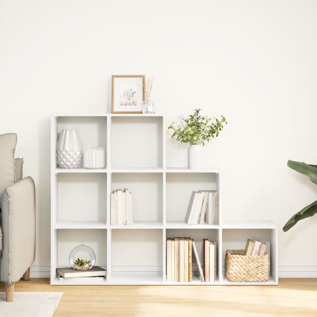 vidaXL Raumteiler-Bücherregal 3 Stufen Weiß 137,5x29x103,5 cm