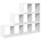 vidaXL Raumteiler-Bücherregal 3 Stufen Weiß 137,5x29x103,5 cm