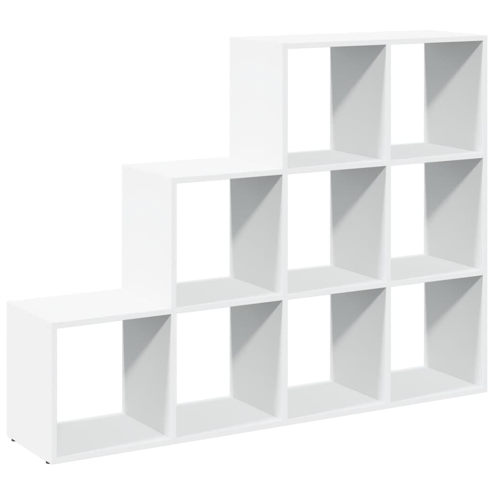 vidaXL Raumteiler-Bücherregal 3 Stufen Weiß 137,5x29x103,5 cm
