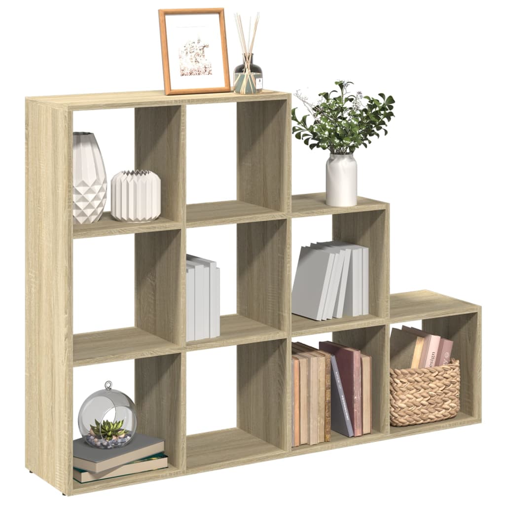 vidaXL Raumteiler-Bücherregal 3 Stufen Sonoma-Eiche 137,5x29x103,5 cm
