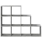 vidaXL Raumteiler-Bücherregal 3 Stufen Betongrau 137,5x29x103,5 cm