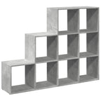 vidaXL Raumteiler-Bücherregal 3 Stufen Betongrau 137,5x29x103,5 cm