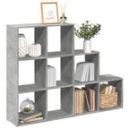 vidaXL Raumteiler-Bücherregal 3 Stufen Betongrau 137,5x29x103,5 cm