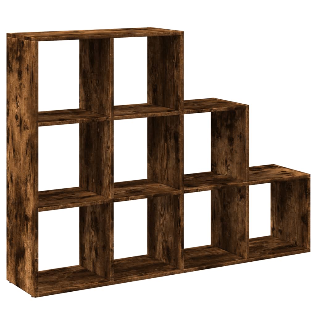 vidaXL Raumteiler-Bücherregal 3 Stufen Räuchereiche 137,5x29x103,5 cm