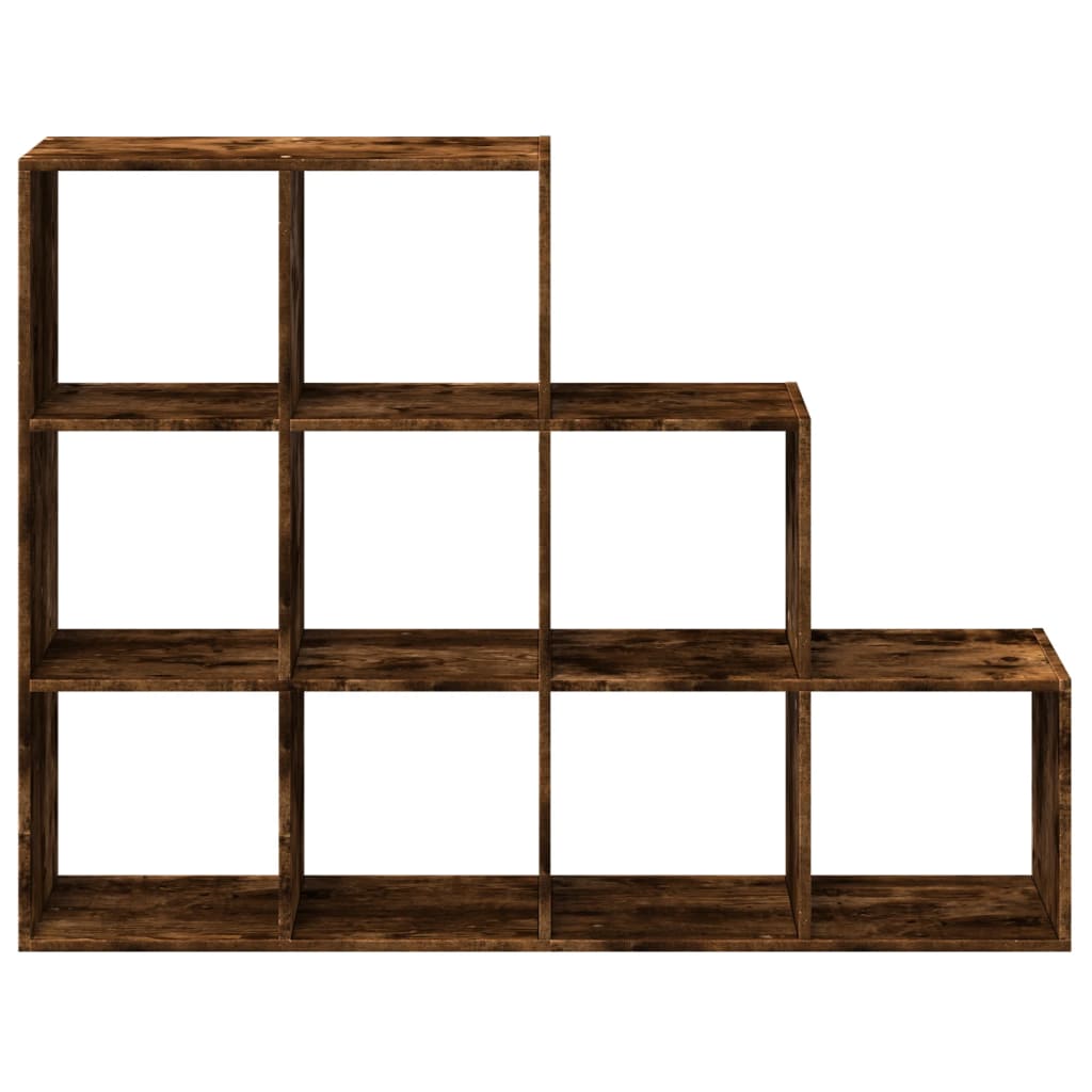 vidaXL Raumteiler-Bücherregal 3 Stufen Räuchereiche 137,5x29x103,5 cm
