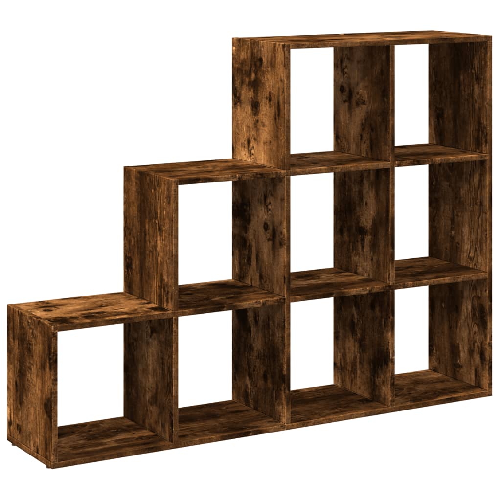 vidaXL Raumteiler-Bücherregal 3 Stufen Räuchereiche 137,5x29x103,5 cm