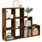 vidaXL Raumteiler-Bücherregal 3 Stufen Räuchereiche 137,5x29x103,5 cm