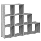 vidaXL Raumteiler-Bücherregal 3 Stufen Grau Sonoma 137,5x29x103,5 cm