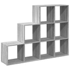 vidaXL Raumteiler-Bücherregal 3 Stufen Grau Sonoma 137,5x29x103,5 cm