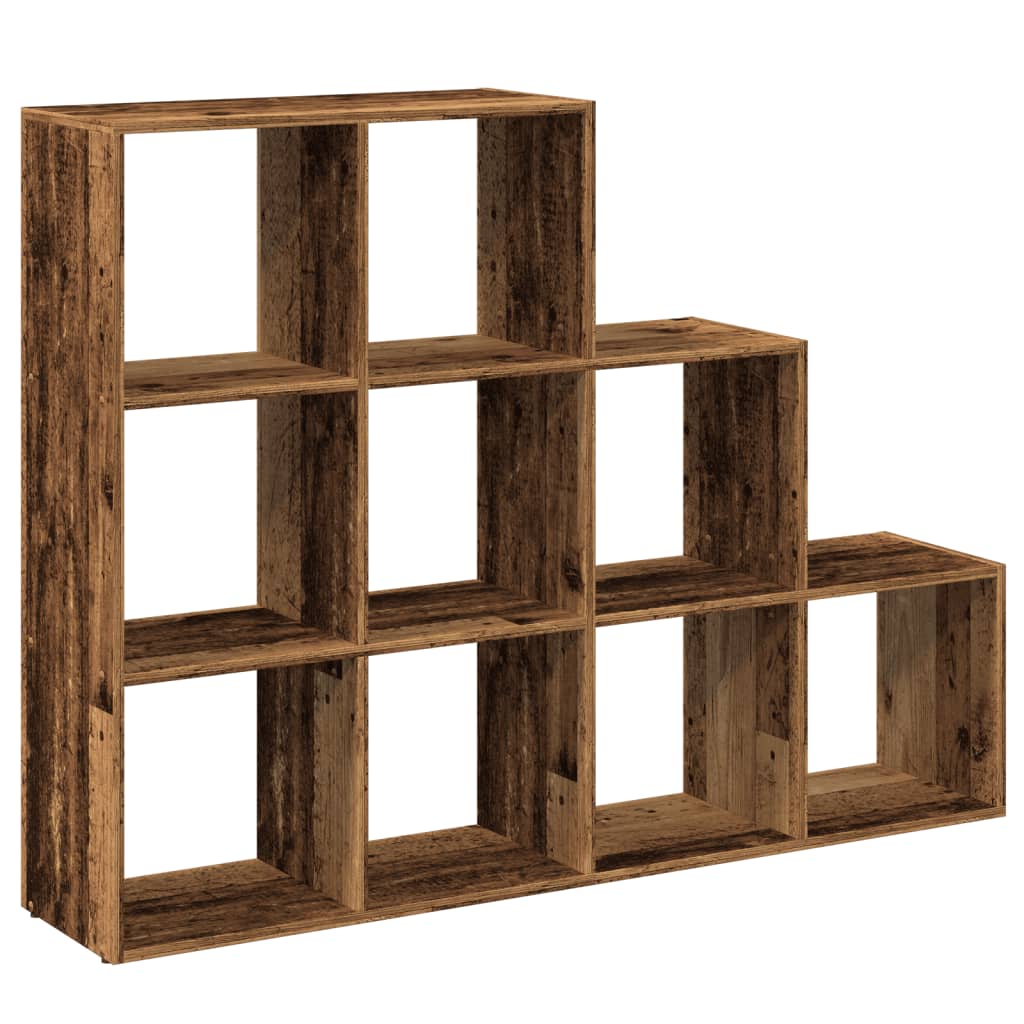 vidaXL Raumteiler-Bücherregal 3 Stufen Altholz-Optik 137,5x29x103,5 cm