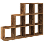 vidaXL Raumteiler-Bücherregal 3 Stufen Altholz-Optik 137,5x29x103,5 cm