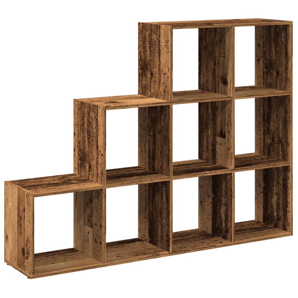 vidaXL Raumteiler-Bücherregal 3 Stufen Altholz-Optik 137,5x29x103,5 cm