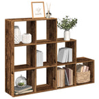 vidaXL Raumteiler-Bücherregal 3 Stufen Altholz-Optik 137,5x29x103,5 cm