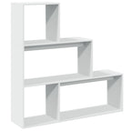 vidaXL Raumteiler-Bücherregal 3 Stufen Weiß 123x29x123cm Holzwerkstoff