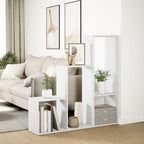 vidaXL Raumteiler-Bücherregal 3 Stufen Weiß 123x29x123cm Holzwerkstoff