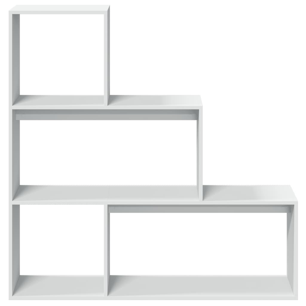 vidaXL Raumteiler-Bücherregal 3 Stufen Weiß 123x29x123cm Holzwerkstoff