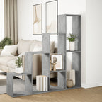 vidaXL Raumteiler-Bücherregal 4 Etagen Betongrau 143,5x29x143,5 cm