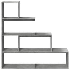 vidaXL Raumteiler-Bücherregal 4 Etagen Betongrau 143,5x29x143,5 cm