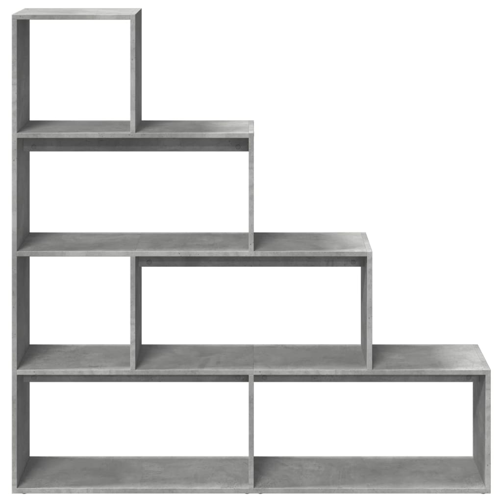vidaXL Raumteiler-Bücherregal 4 Etagen Betongrau 143,5x29x143,5 cm