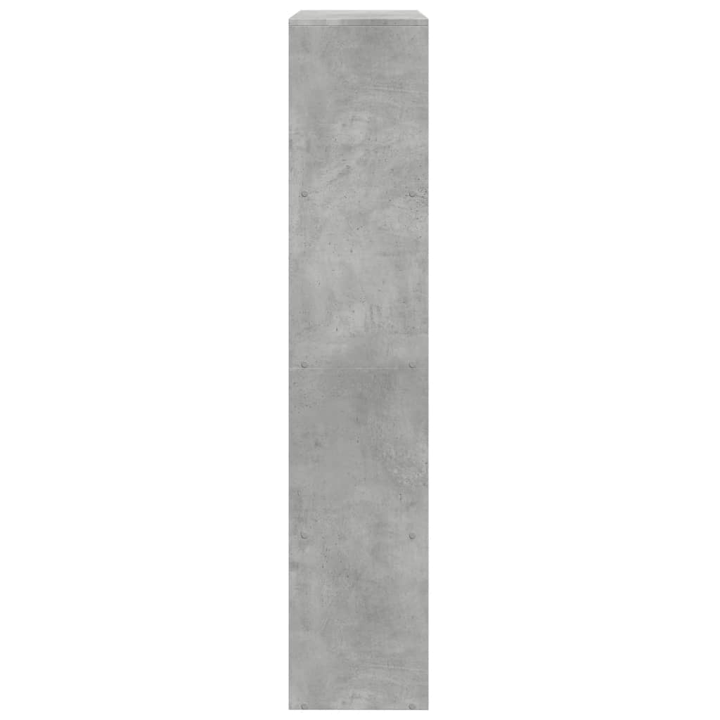 vidaXL Raumteiler-Bücherregal 4 Etagen Betongrau 143,5x29x143,5 cm