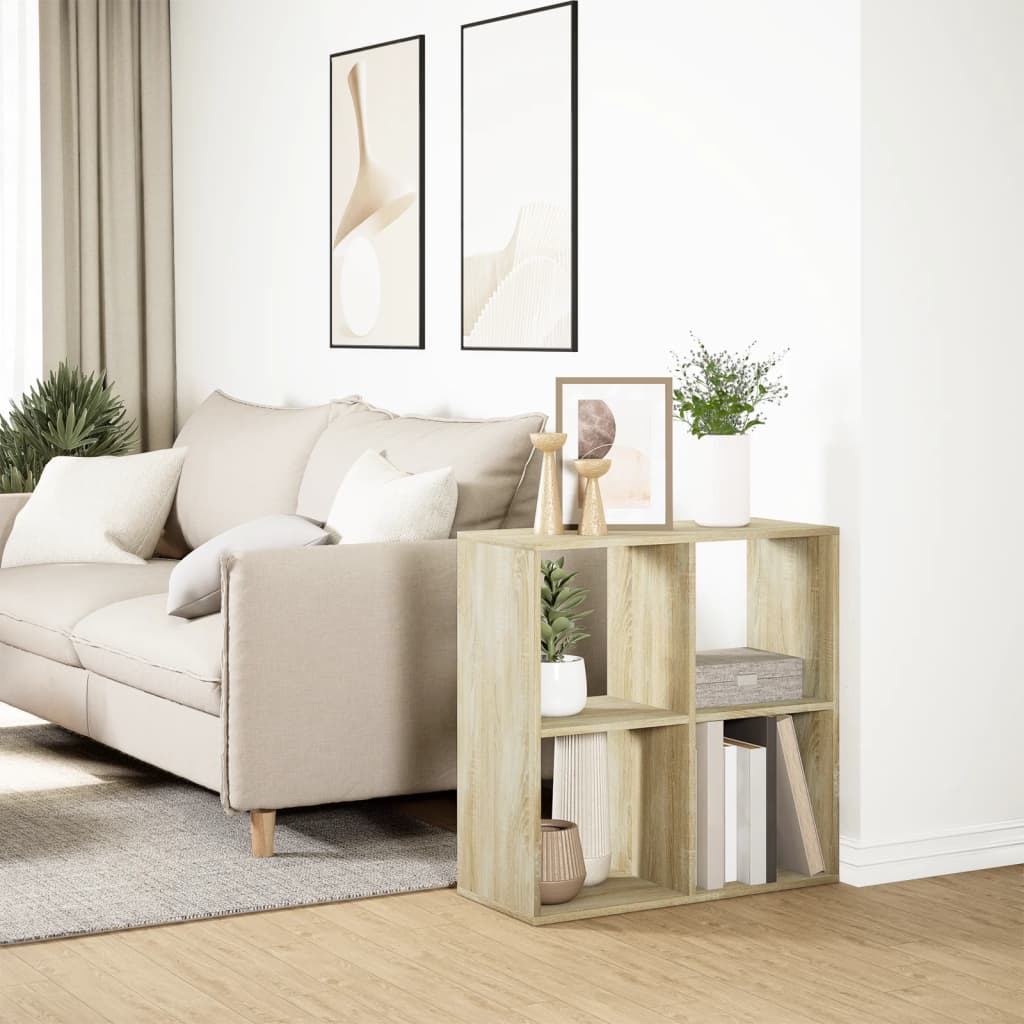 vidaXL Raumteiler-Bücherregal Sonoma-Eiche 69,5x29x69,5 cm